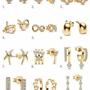 Aros dorados pandora tono dorado brillante
