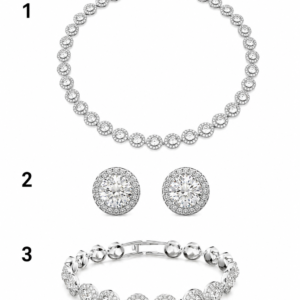 conjunto Angelic plateado Swarovski con aros y brazalete