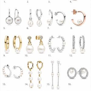 Aros perla blanca pandora elegantes