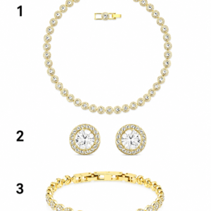 conjunto Angelic dorado Swarovski con aros y brazalete
