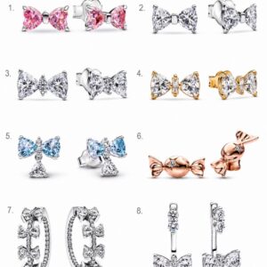 Aros lazo pandora brillante diseño de moño