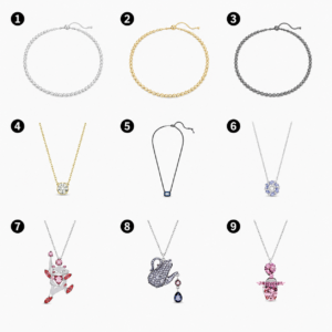 Colección de collares Swarovski de cristal brillante