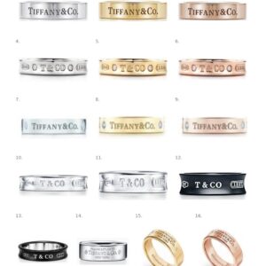 Anillos alianza Tiffany color dorado y plateado
