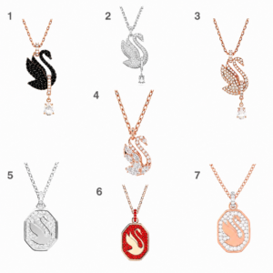 collar cisne color Swarovski moderno
