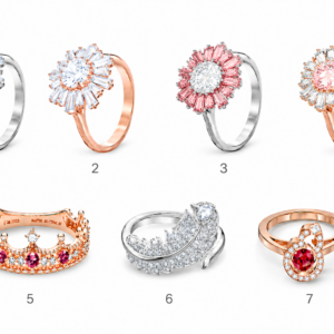 Anillos cristal Swarovski diseño floral