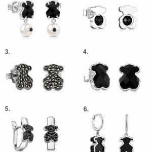Aros Plateados con negro - Tous