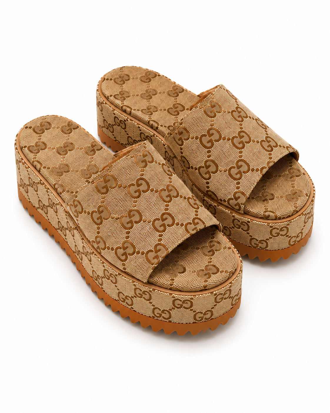 Sandalias plataforma slide gucci cuero