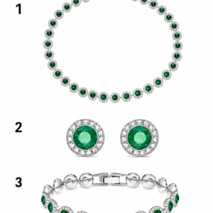 conjunto Angelic verde Swarovski con aros y brazalete