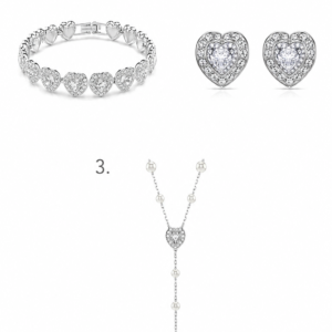 Conjunto Ariana Grande Swarovski color plateado