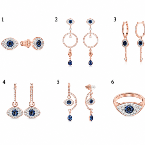 Aros Ojo Turco Swarovski de cristal brillante