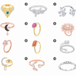 anillos cristal Swarovski elegantes