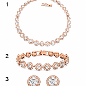 conjunto Angelic rose gold Swarovski de tres piezas
