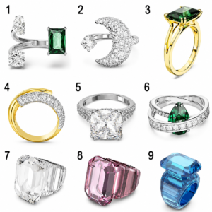 Anillo cóctel Lucent Swarovski con cristales grandes