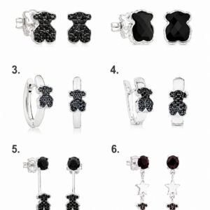 Aros Plateados con negro - Tous