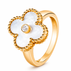 Anillo alhambra trébol van cleef color plateado