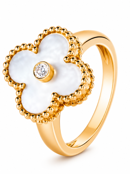 Anillo alhambra trébol van cleef color plateado