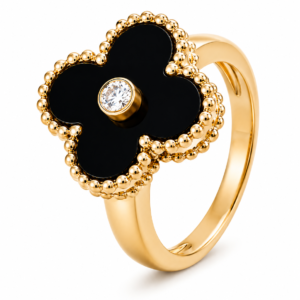 Anillo vintage alhambra van cleef color plateado