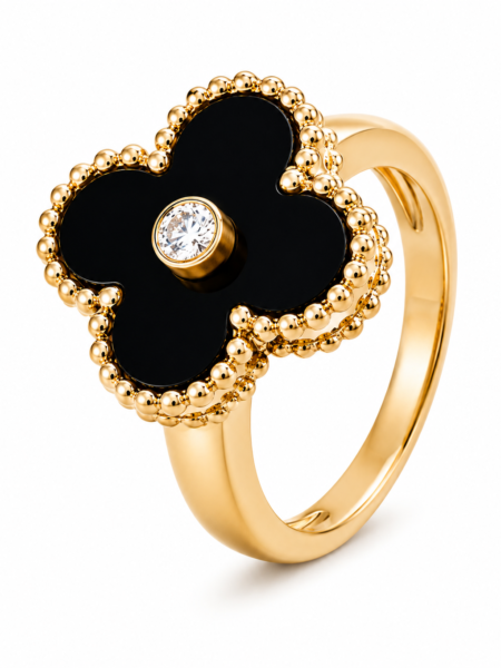 Anillo vintage alhambra van cleef color plateado