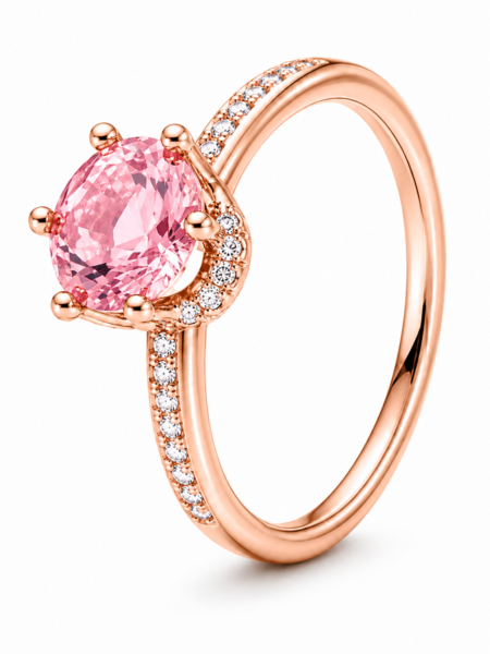 anillo solitario corona pandora diseño reluciente