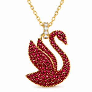 collar cisne rojo Swarovski
