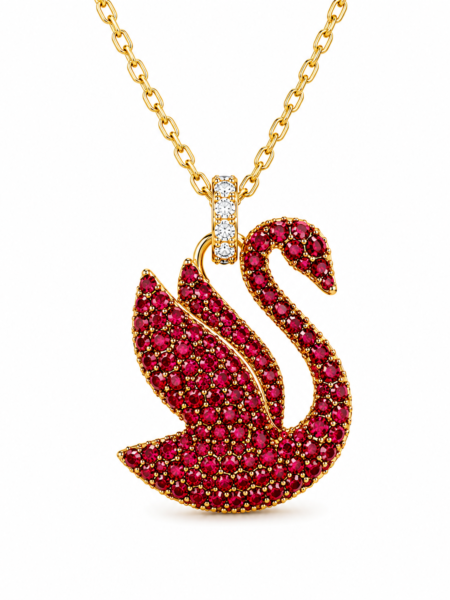 collar cisne rojo Swarovski