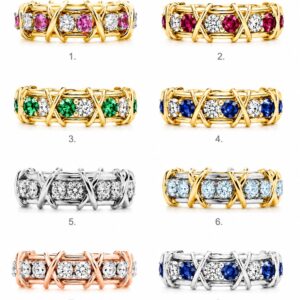 Anillo Sixteen Stone Tiffany color dorado