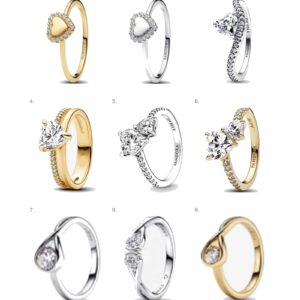 Anillo corazón pera Pandora color plateado