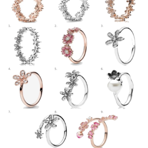 Anillo floral Pandora color plateado