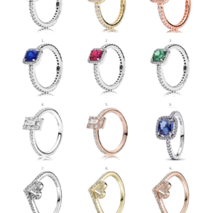 Anillo halo cuadrado Pandora color plateado