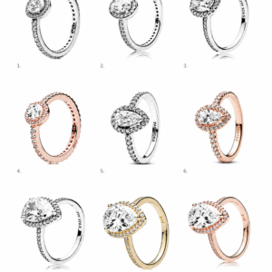 Anillo halo Pandora color plateado