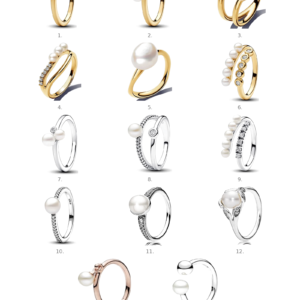 Anillo perlas Pandora color plateado