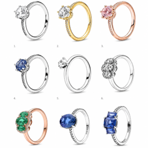 Anillo solitario Pandora color plateado