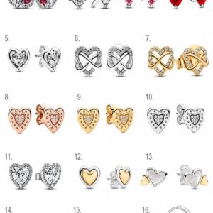 Aros corazon pandora tono plateado con brillo delicado
