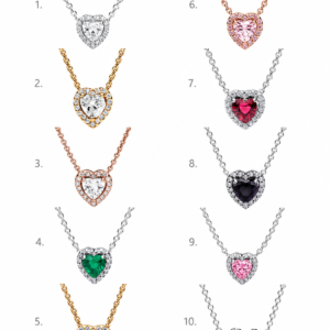collar corazón halo Pandora color plateado