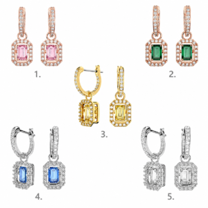 Aros colgantes Millenia Swarovski diseño alargado