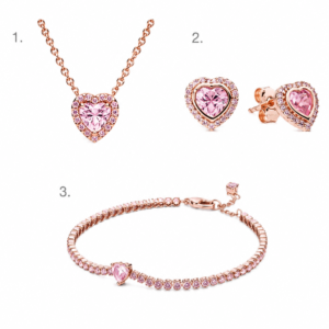 Conjunto corazón rose gold Pandora tono oro rosa