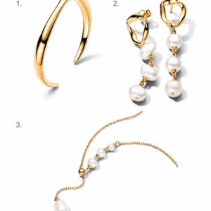 Conjunto Essence dorado Pandora con perlas
