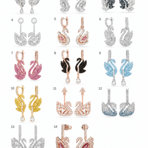 aros argolla cisne Swarovski