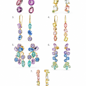 aros largos con gemas Swarovski