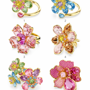 anillos flores Swarovski con cristales brillantes