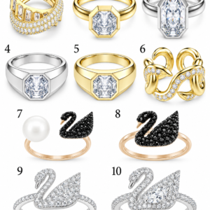 anillos variados Swarovski con cristales brillantes