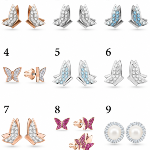 aros mariposa Swarovski con cristales brillantes