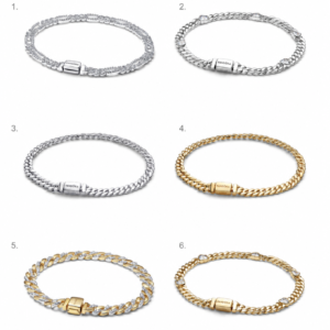brazalete cadena cubana Pandora color dorado