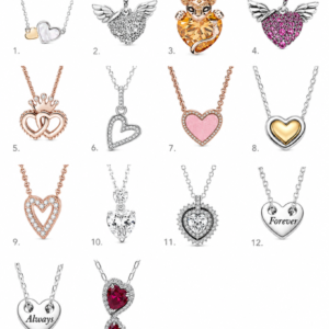 Collar Corazón Pandora con dije de corazón en color plateado y dorado