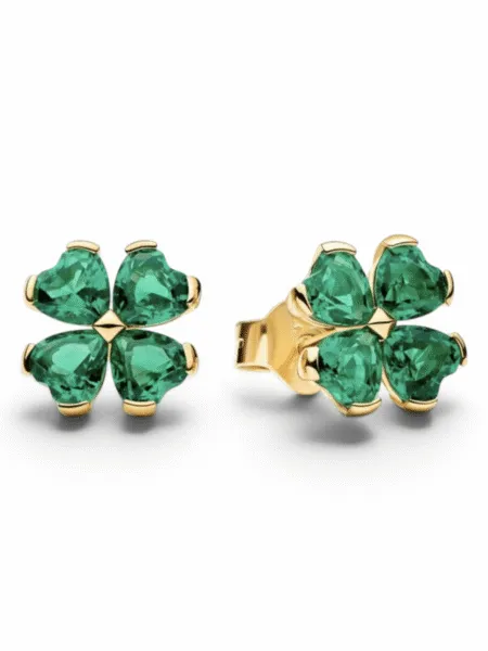Aros Pandora Trébol de la Suerte Verde