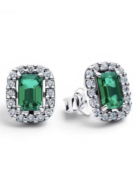 Aros Pandora Halo Rectangular Verde