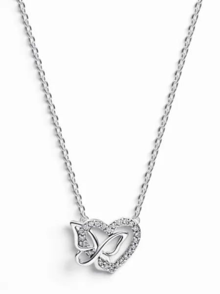 Collar Pandora Corazón Mariposa