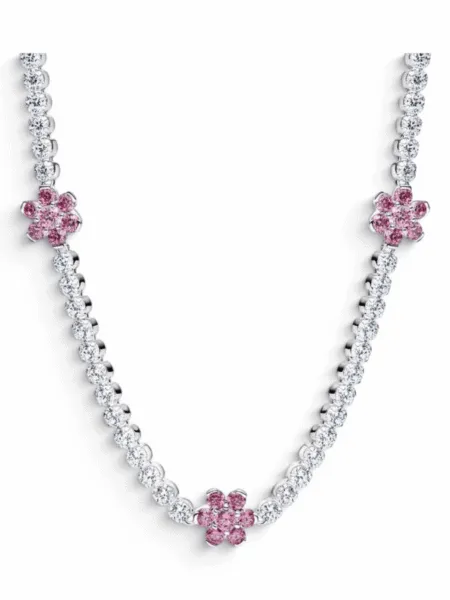 Collar Pandora Tenis Flor Rosada