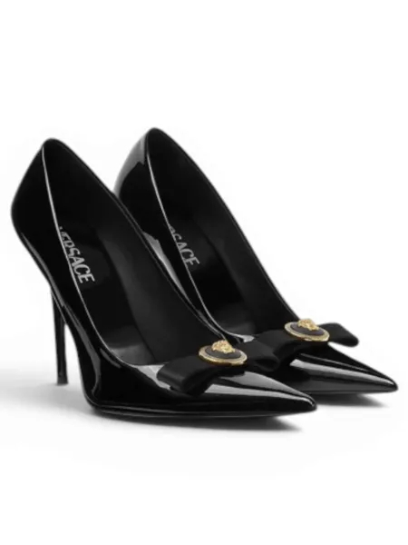 Zapatos Versace Tacón Ribbon Negro