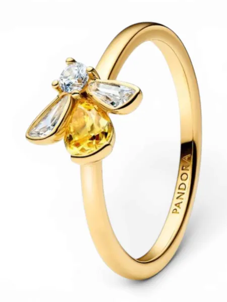 Anillo Pandora Abeja Miel